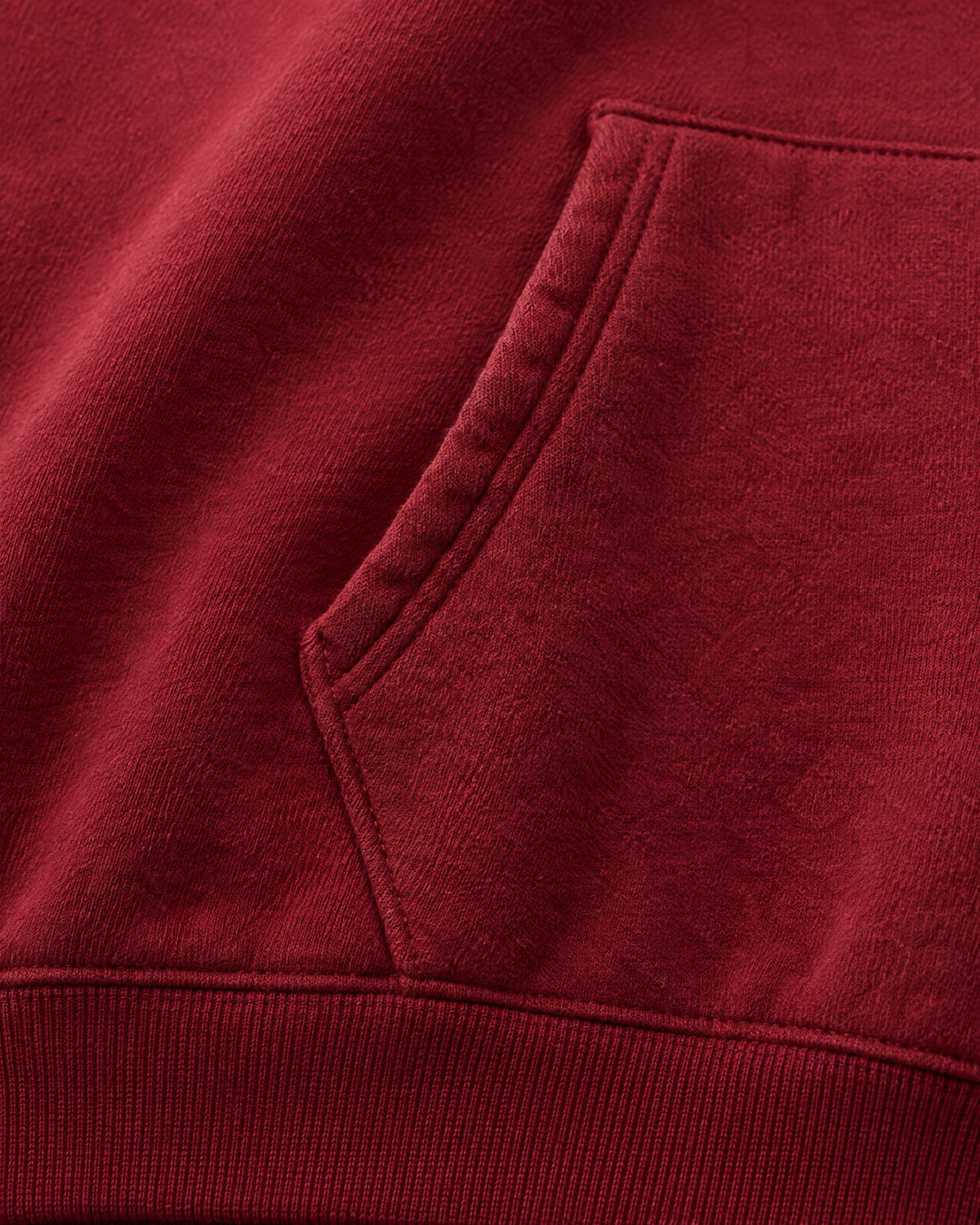 Romimi Heavyweight Hoodie in Burgundy, fabric close-up