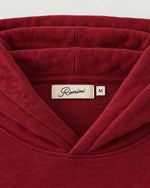 Romimi Heavyweight Hoodie in Burgundy, label close-up