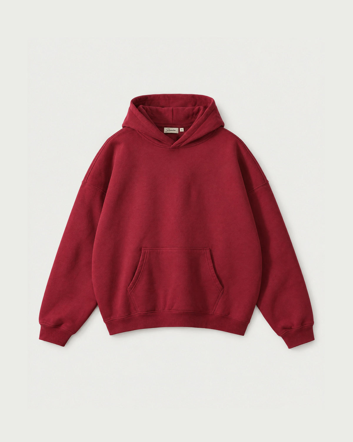 Romimi Heavyweight Hoodie in Burgundy, front view