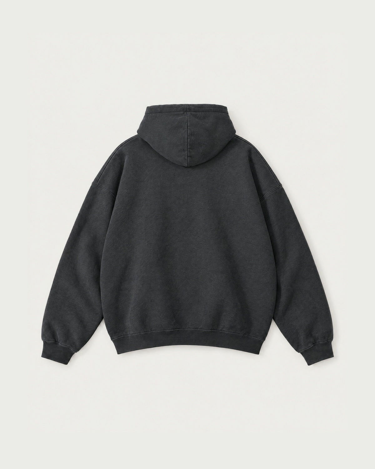 Romimi Heavyweight Hoodie in Charcoal, back view