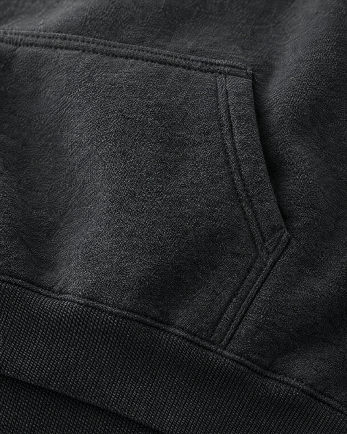 Romimi Heavyweight Hoodie in Charcoal, fabric close-up