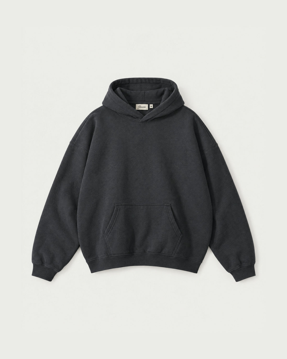 Romimi Heavyweight Hoodie in Charcoal, front view