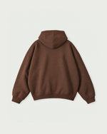Romimi Heavyweight Hoodie in Chocolate, back view