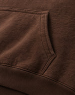 Romimi Heavyweight Hoodie in Chocolate, fabric close-up