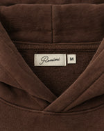 Romimi Heavyweight Hoodie in Chocolate, label close-up