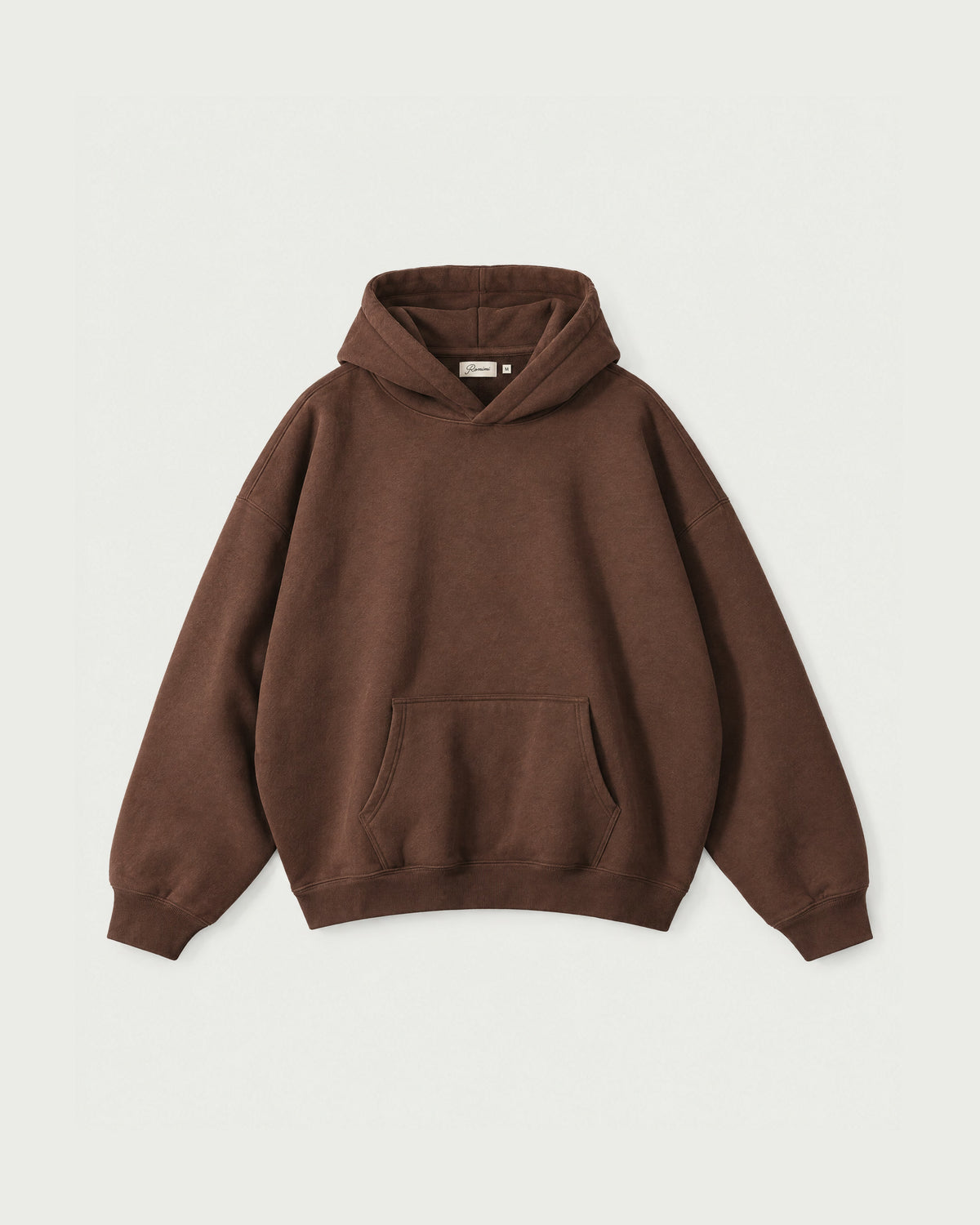 Romimi Heavyweight Hoodie in Chocolate, front view