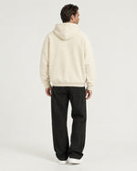 Romimi Heavyweight Hoodie in Ecru, back view, worn