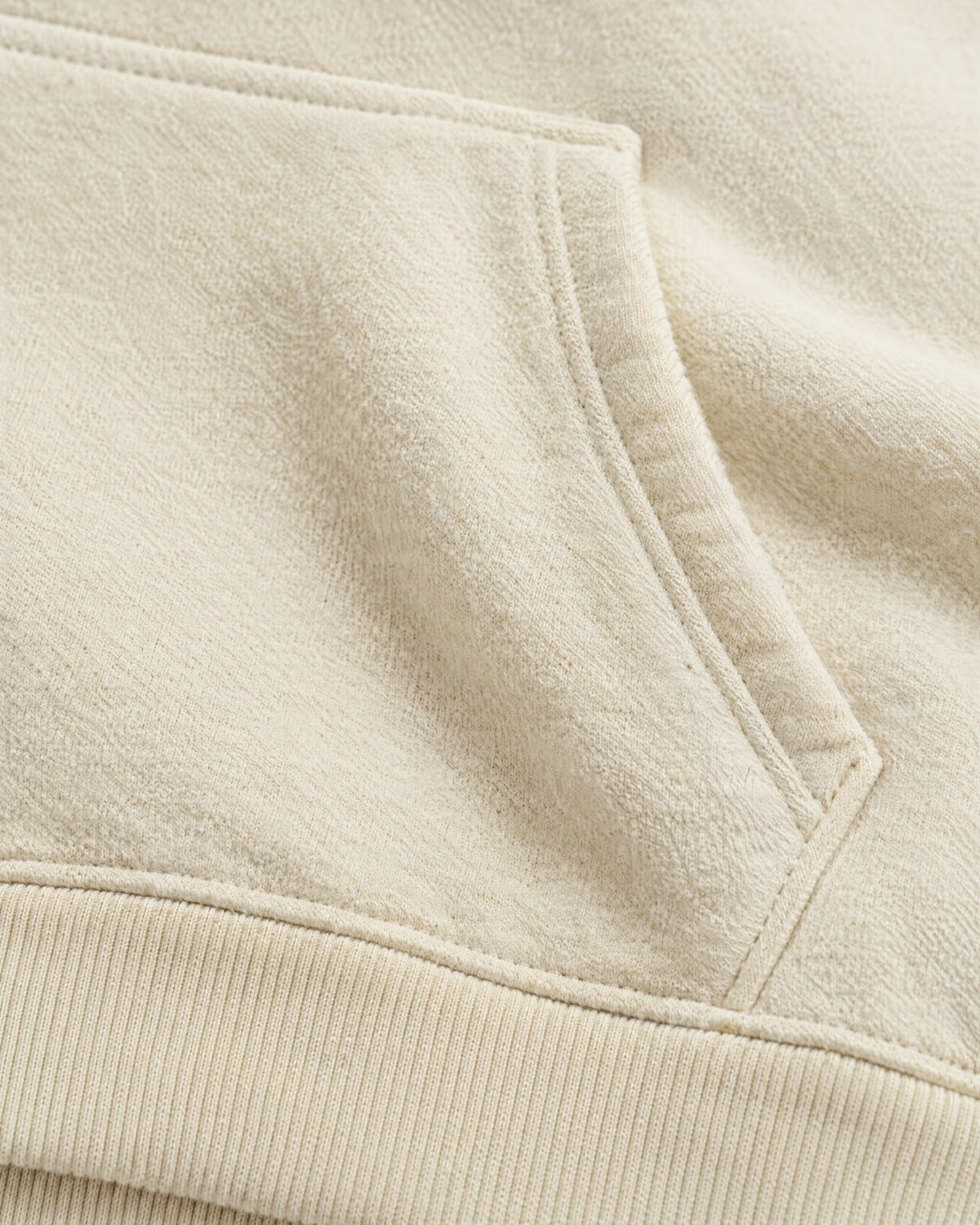Romimi Heavyweight Hoodie in Ecru, fabric close-up