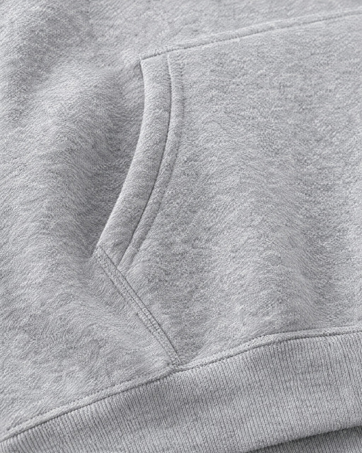 Romimi Heavyweight Hoodie in Grey Melange, fabric close-up