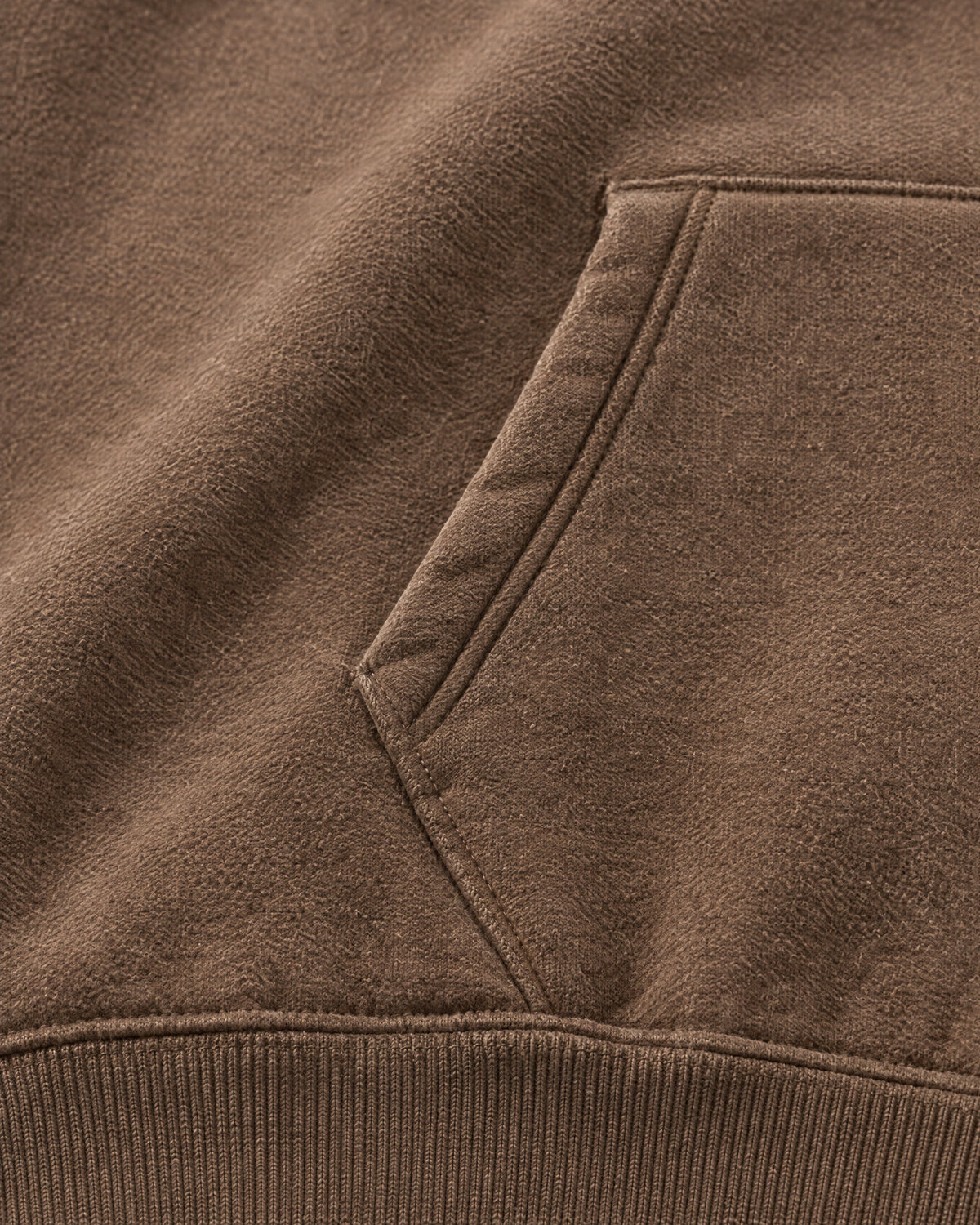 Romimi Heavyweight Hoodie in Mocha, fabric close-up