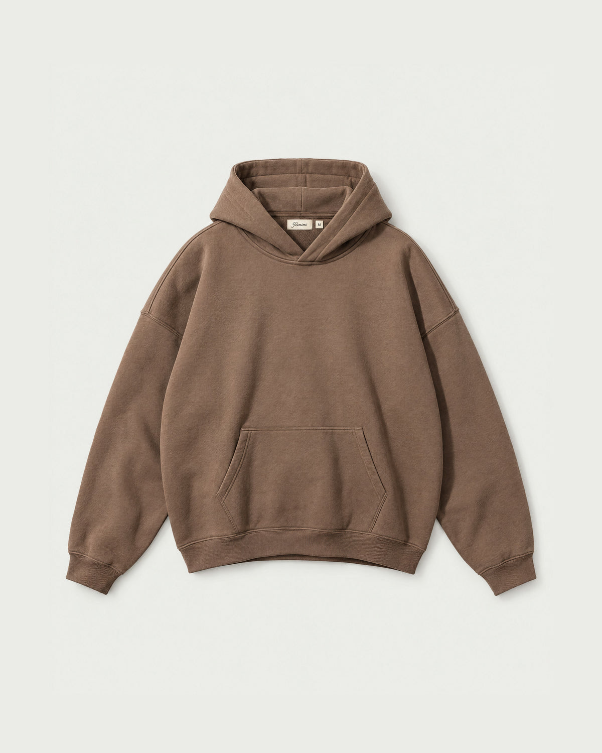 Romimi Heavyweight Hoodie in Mocha, front view