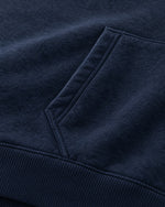 Romimi Heavyweight Hoodie in Navy, fabric close-up