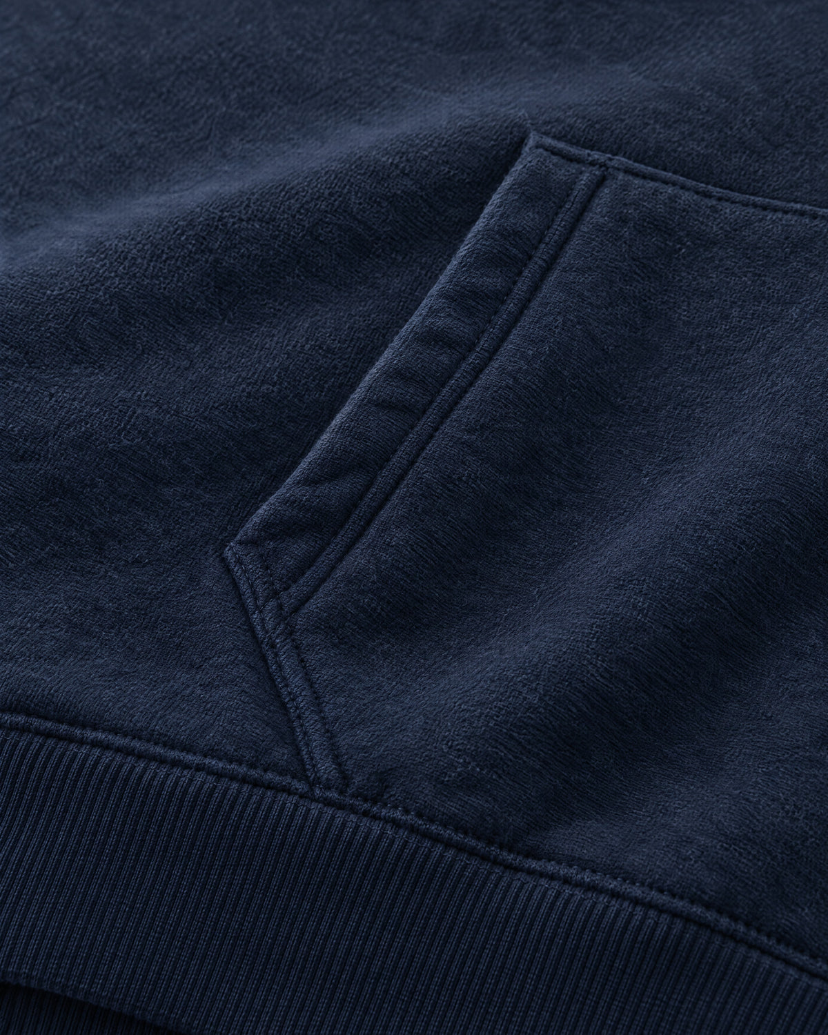 Romimi Heavyweight Hoodie in Navy, fabric close-up
