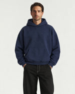 Romimi Heavyweight Hoodie in Navy, worn