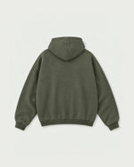 Romimi Heavyweight Hoodie in Olive, back view