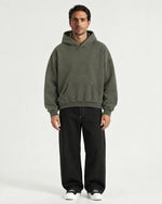 Romimi Heavyweight Hoodie in Olive, worn