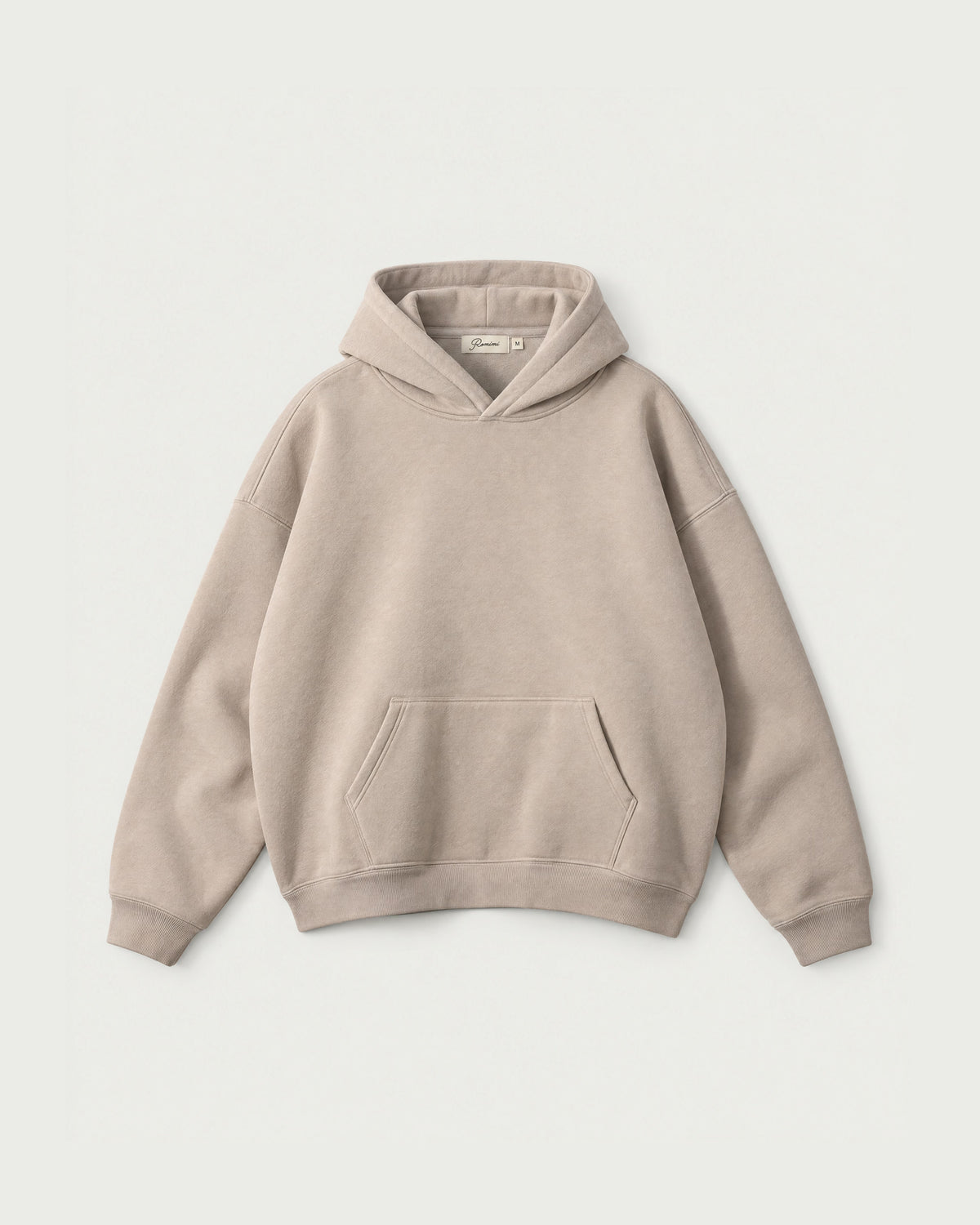 Romimi Heavyweight Hoodie in Sand, front view