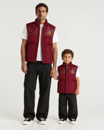 Father and son wearing the Romimi Heritage Gilet