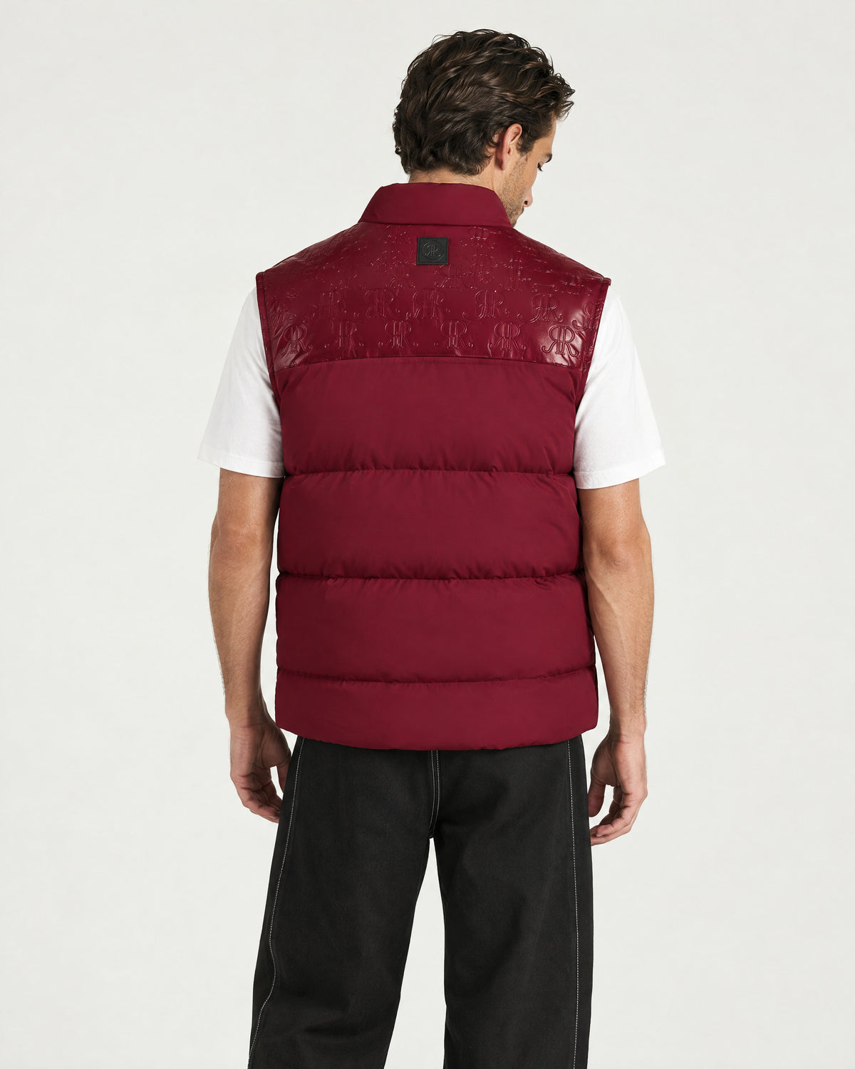 Man wearing the Romimi Heritage Gilet, back view