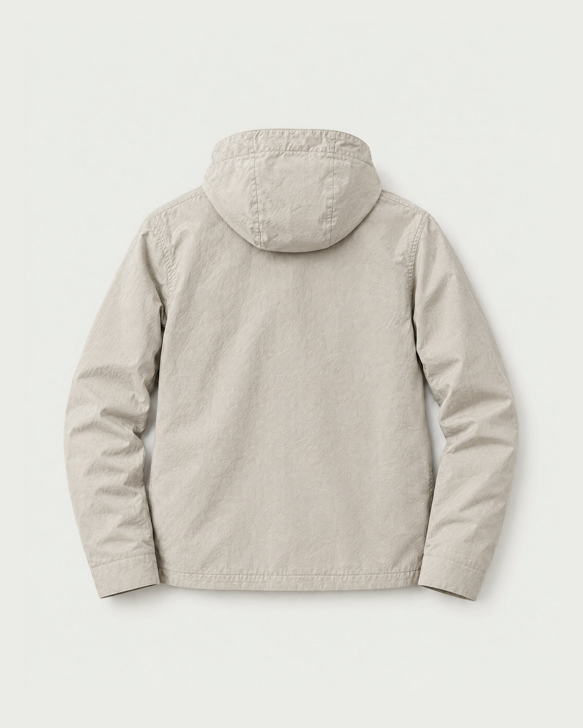 Romimi Hooded Tech Jacket in Beige, back view
