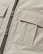 Romimi Hooded Tech Jacket in Beige, fabric close-up