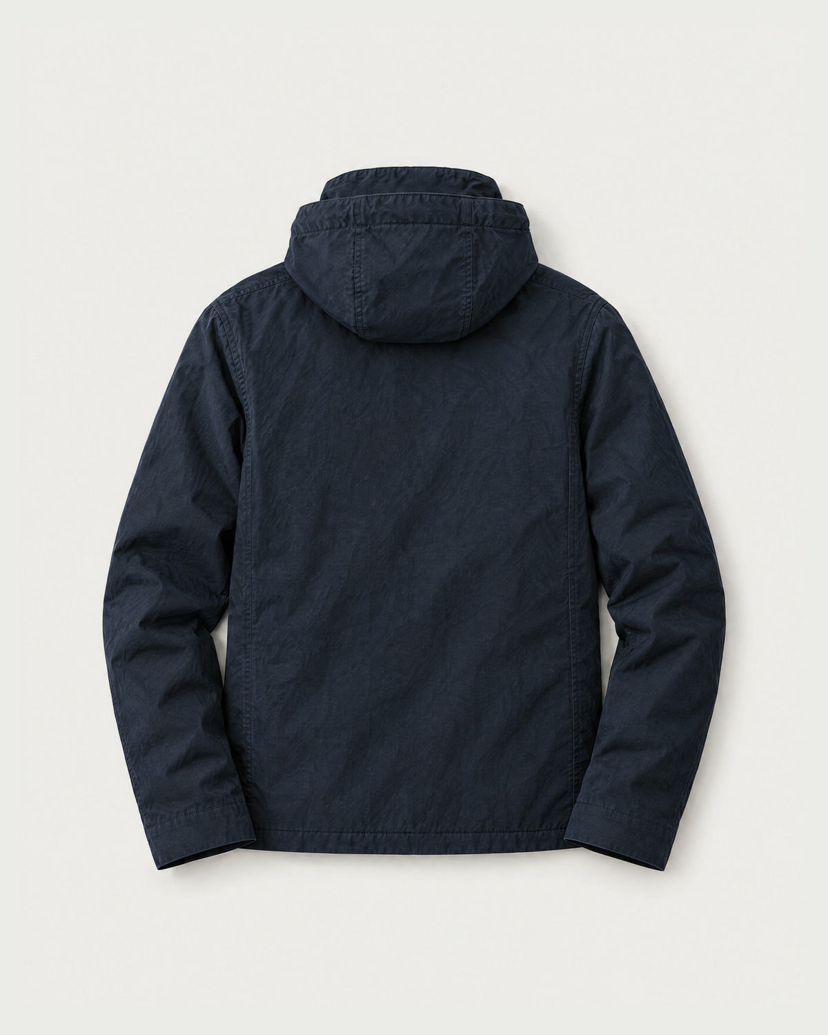 Romimi Hooded Tech Jacket in Navy, back view