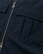 Romimi Hooded Tech Jacket in Navy, fabric close-up