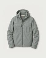 Romimi Hooded Tech Jacket in Sage Grey, front view