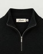 Romimi Knit Half-Zip in Black, label close-up