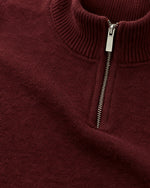 Romimi Knit Half-Zip in Burgundy, fabric close-up