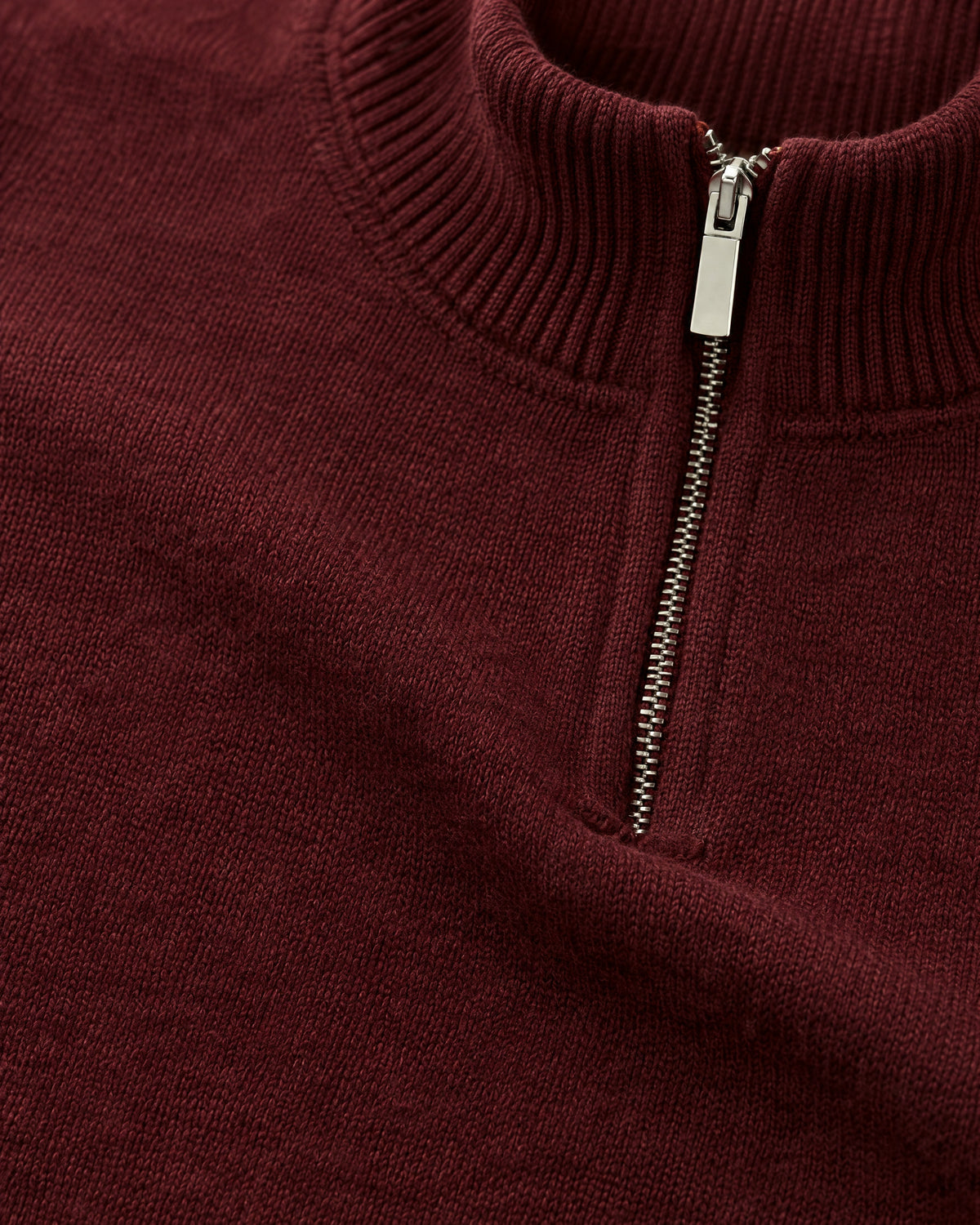 Romimi Knit Half-Zip in Burgundy, fabric close-up
