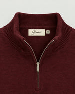 Romimi Knit Half-Zip in Burgundy, label close-up