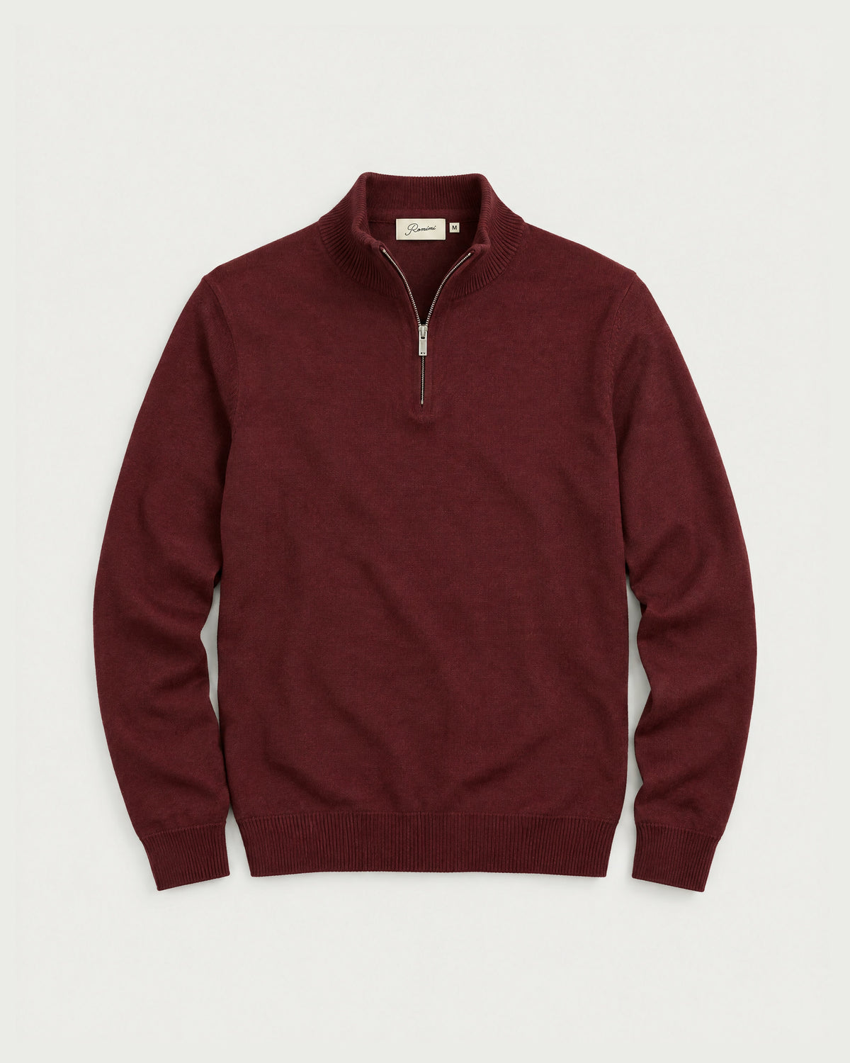 Romimi Knit Half-Zip in Burgundy, front view
