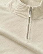 Romimi Knit Half-Zip in Cream, fabric close-up