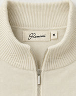 Romimi Knit Half-Zip in Cream, label close-up