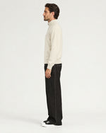 Romimi Knit Half-Zip in Cream, side view, worn