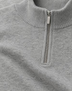 Romimi Knit Half-Zip in Grey Melange, fabric close-up