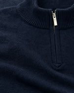 Romimi Knit Half-Zip in Navy, fabric close-up