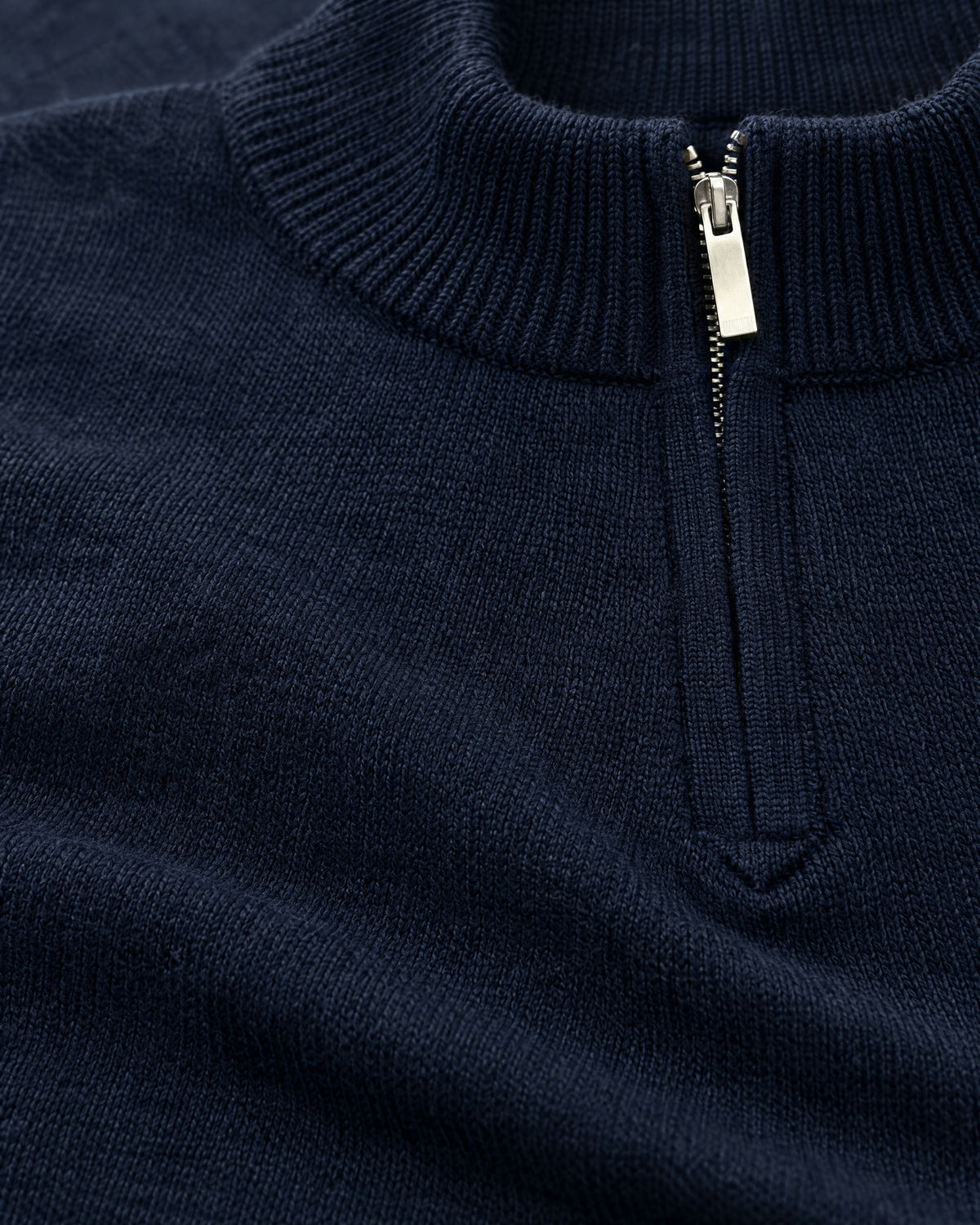 Romimi Knit Half-Zip in Navy, fabric close-up