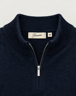 Romimi Knit Half-Zip in Navy, label close-up