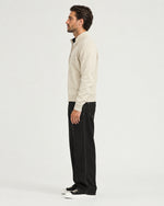 Romimi Knit Zip Cardigan in Cream, side view, worn