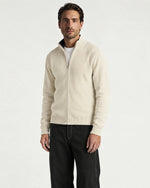 Romimi Knit Zip Cardigan in Cream, worn