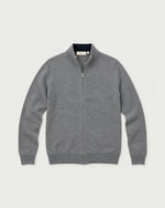 Romimi Knit Zip Cardigan in Grey Melange, front view