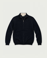 Romimi Knit Zip Cardigan in Navy, front view