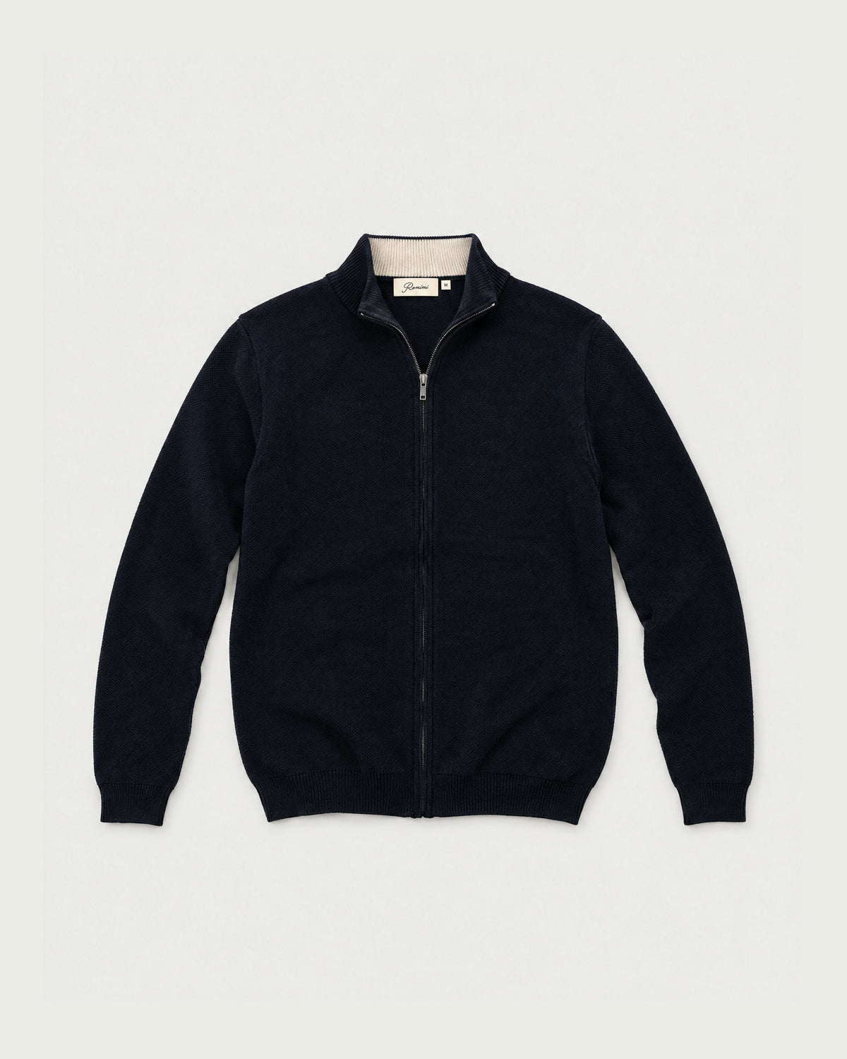Romimi Knit Zip Cardigan in Navy, front view
