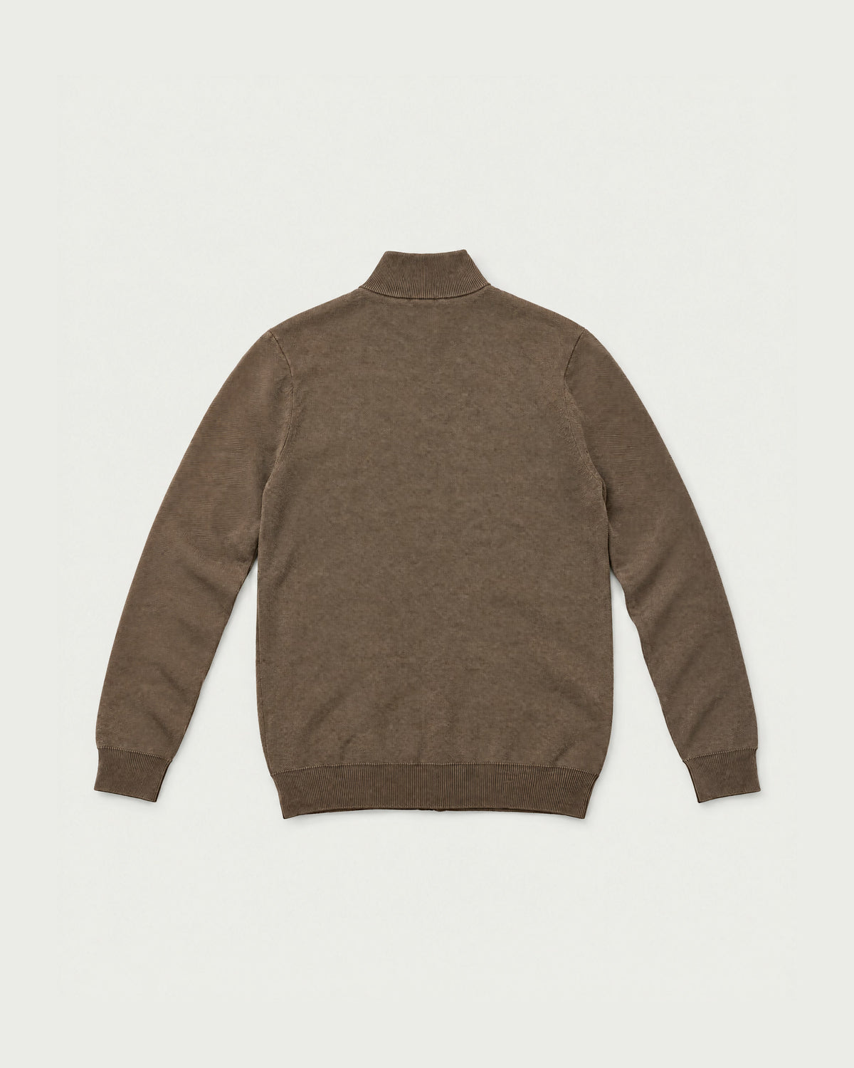 Romimi Knit Zip Cardigan in Taupe, back view