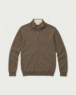 Romimi Knit Zip Cardigan in Taupe, front view