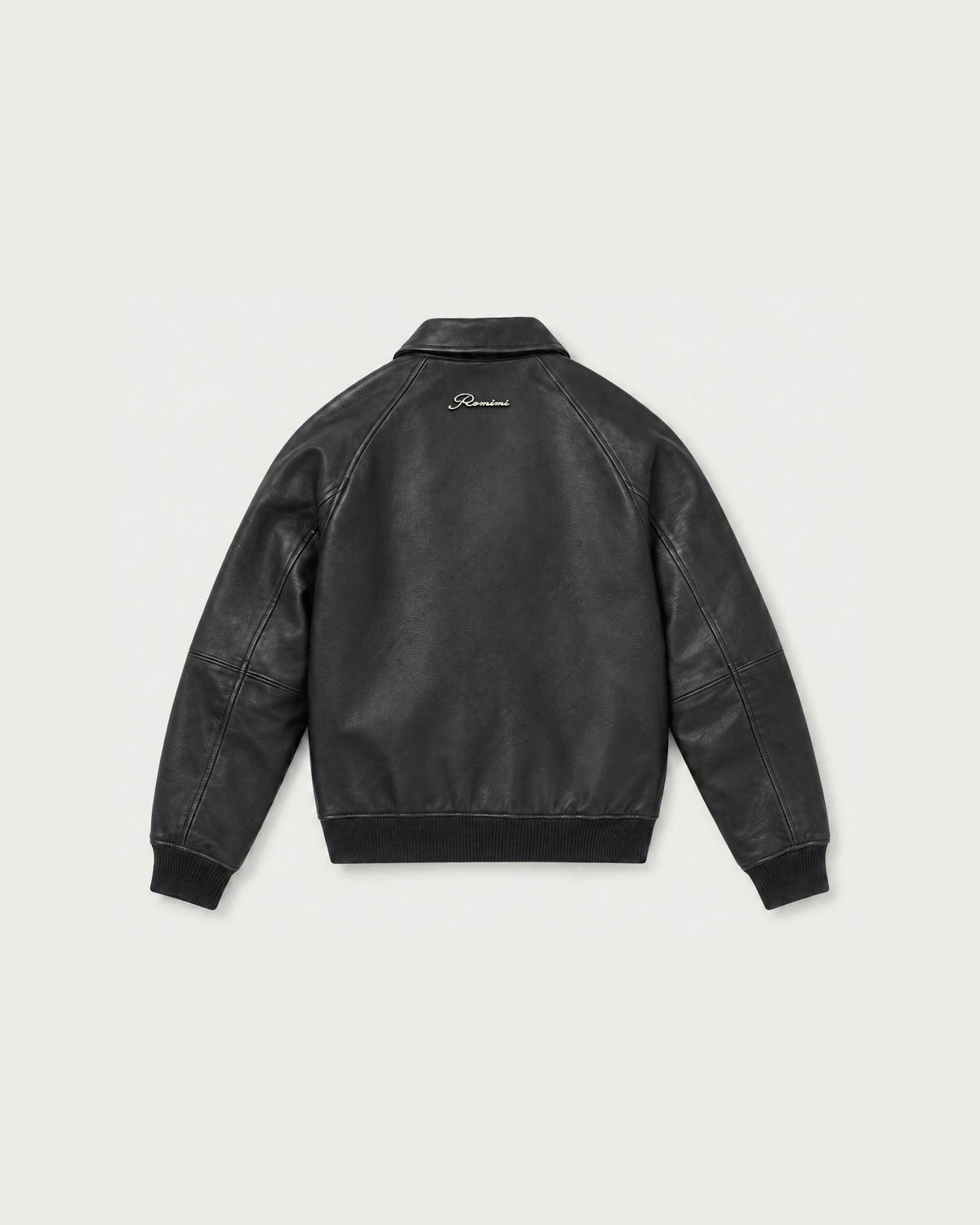 Romimi Leather Jacket - Black for kids, back view
