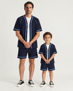 Father and son wearing the Romimi Léon Cotton Shirt