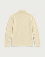 Romimi Mercerized Long Sleeve Polo in Beige, back view